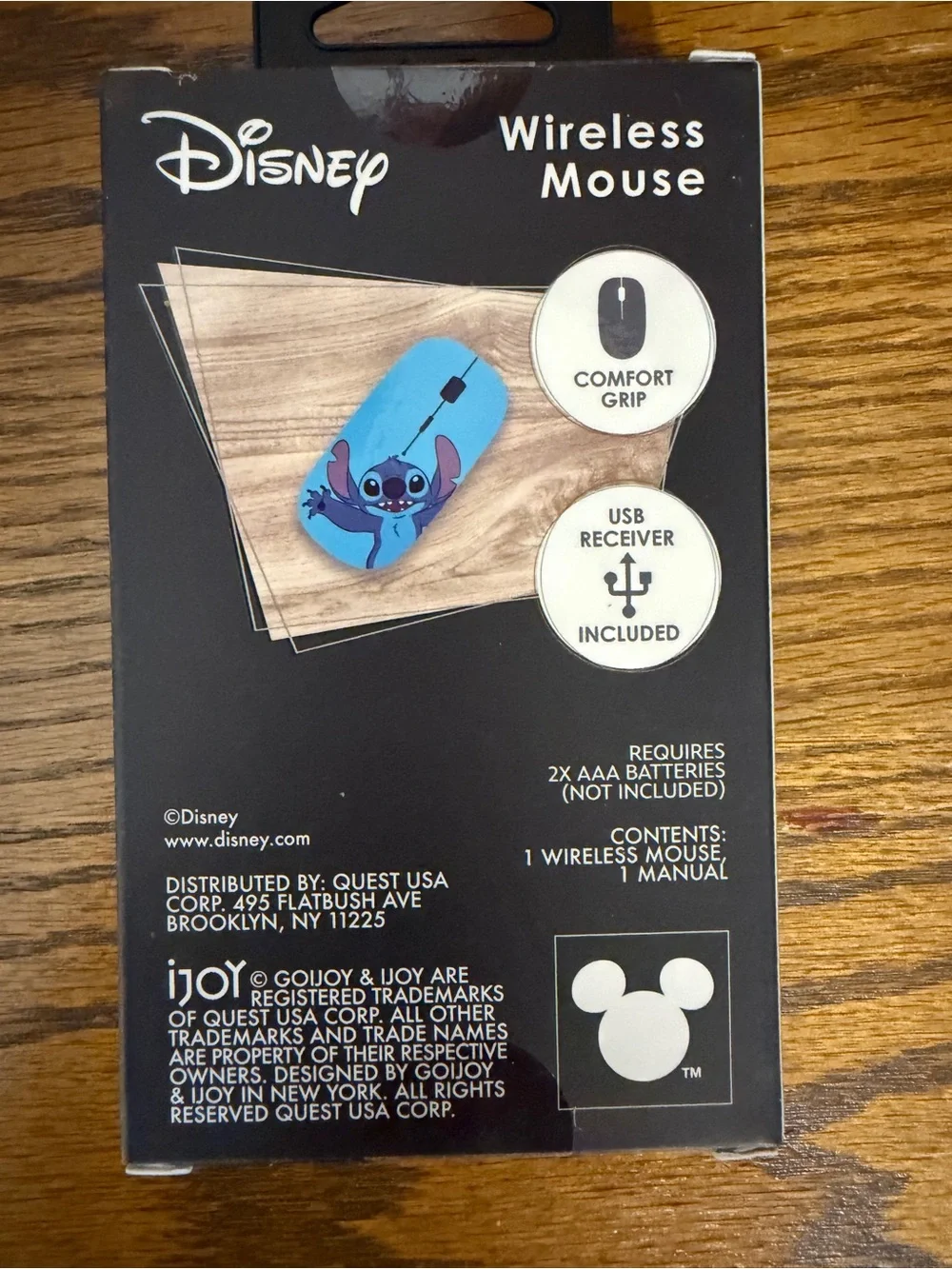 Disney Blue Stitch Wireless Computer Mouse with USB Receiver